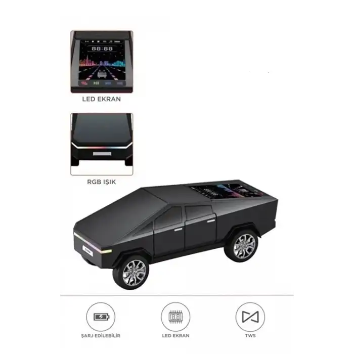 D68 Cyber Model Araba Tasarımlı Bluetooth Hoparlör 15w Güçlü Ses Rgb Led /tws/usb Siyah