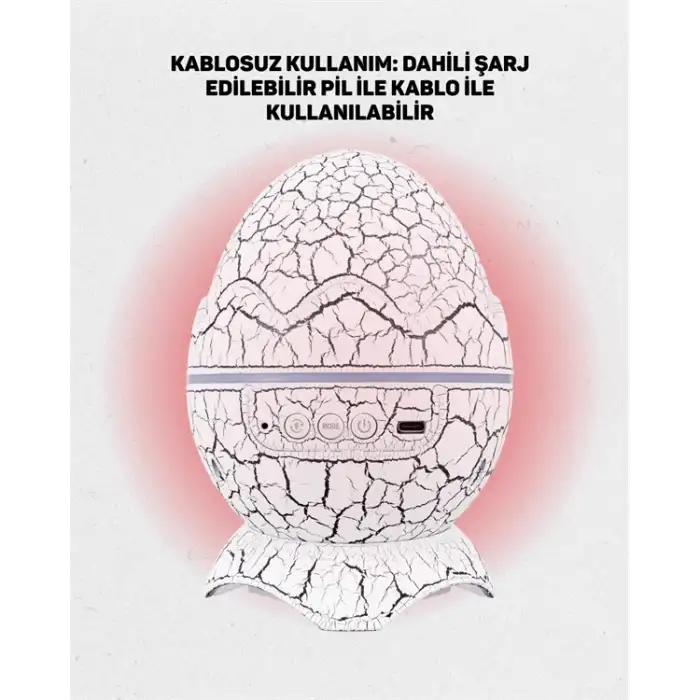 Dinozor Yumurtası Tasarımlı Projektörlü Gece Lambası