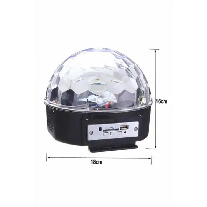 Disko Topu Renkli Işıklı Lazer Parti Bluetooth Bağlantılı Led Küre