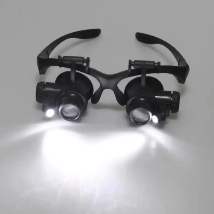 -Gözlük Modeli 10x 15x 20x 25x Lens,2led ışıklı,büyüteç