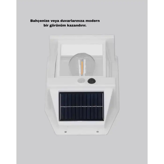 Güneş Enerjili Dış Mekan Sensörlü Duvar Lambası IP65 Su Geçirmez