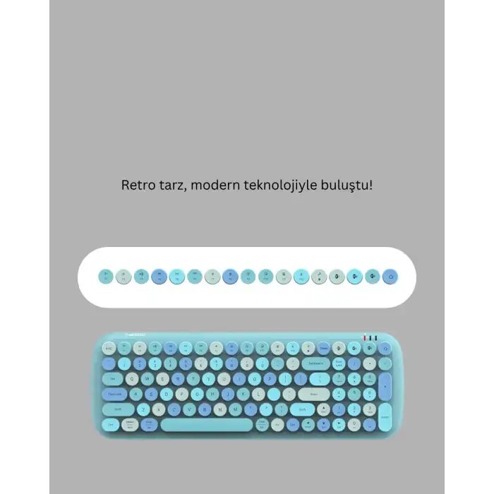 Kablosuz Klavye Mouse Seti mavi