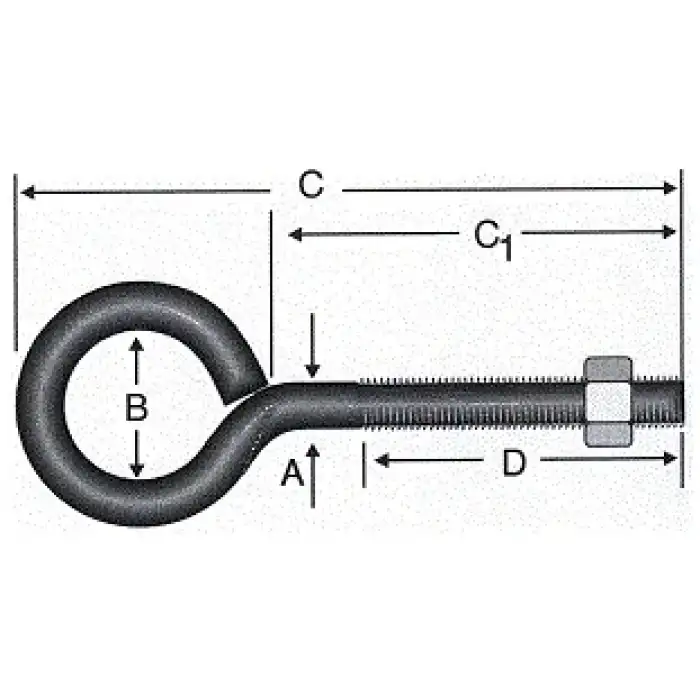 Kapalı Metrik Kanca M5 / 21x80 - 100 Adet