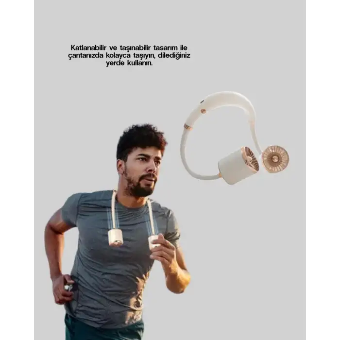 Katlanabilir Asılabilir Mini Fan USB Şarjlı 3 Kademeli Sessiz