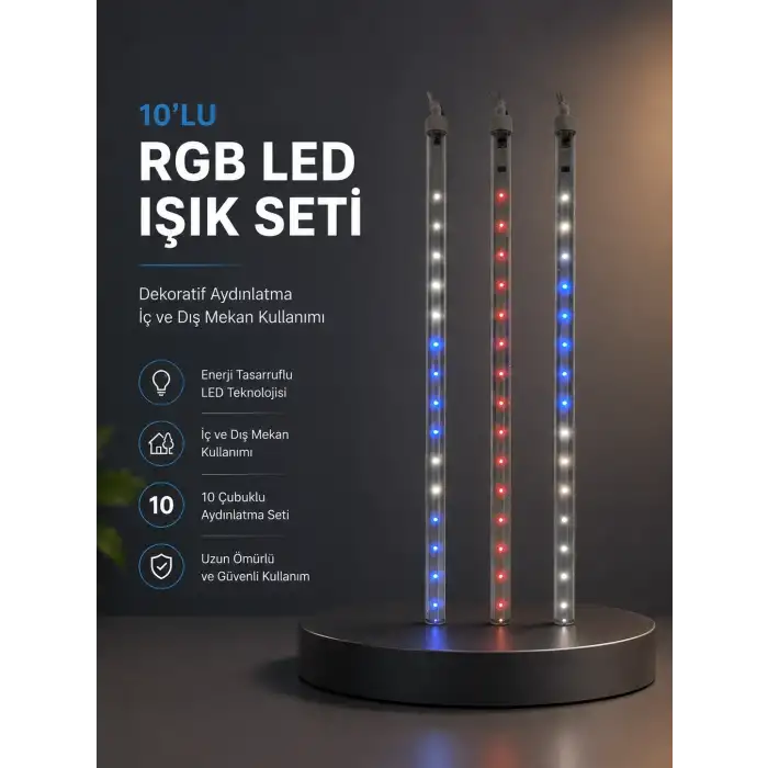 Kayan Yıldız Efektli RGB LED Işık Seti İç ve Dış Mekan Kullanımı