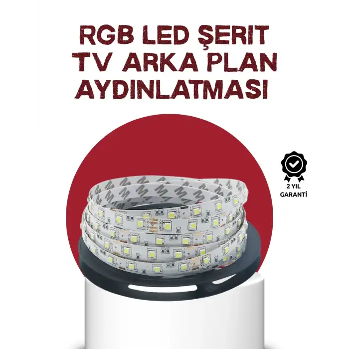 Kendinden Yapışkanlı LED Şerit Televizyon Aydınlatması 2mt