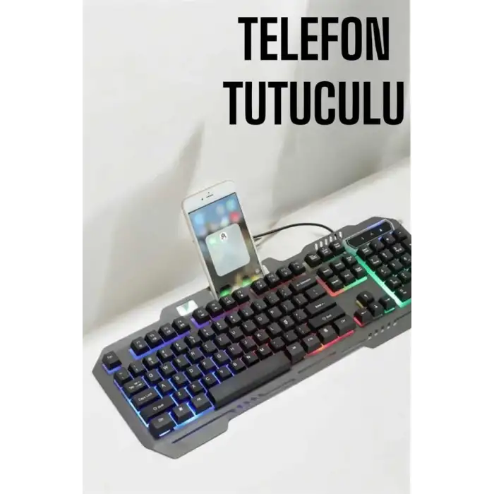 Klavyesi Q Klavye RGB Işıklı Mouse Hediyeli