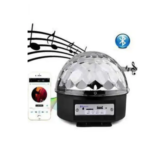 Led Işık Disko Topu Bluetooth Hoparlörlü USB Müzik Çalar Kumandalı