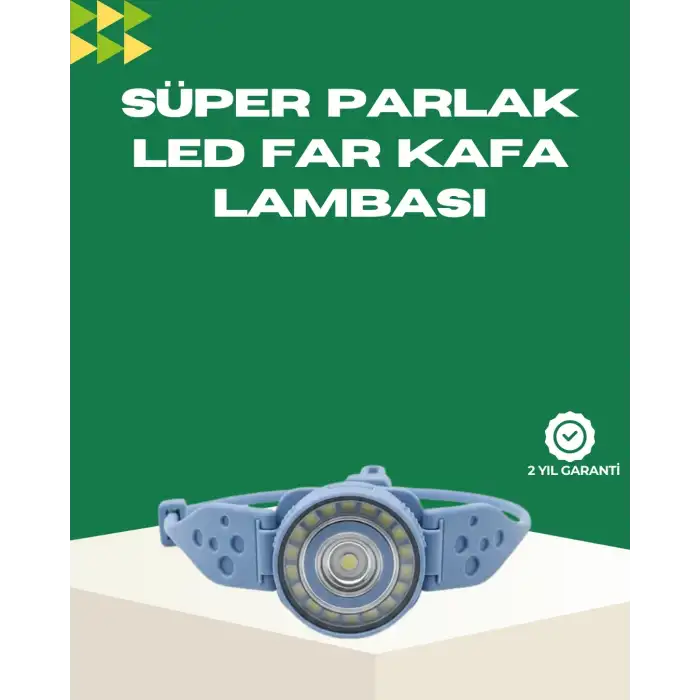 LED Kafa Lambası Kamp Yürüyüş ve Gece Kullanımı İçin