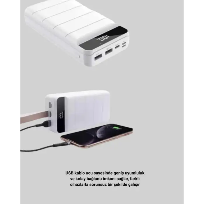 Lightning ve Type-C Girişli 50000mAh Powerbank