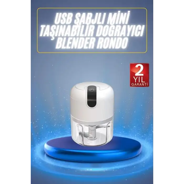 Mini El Rondosu Şarjlı Doğrayıcı Taşınabilir Rondo Blender 250 ML