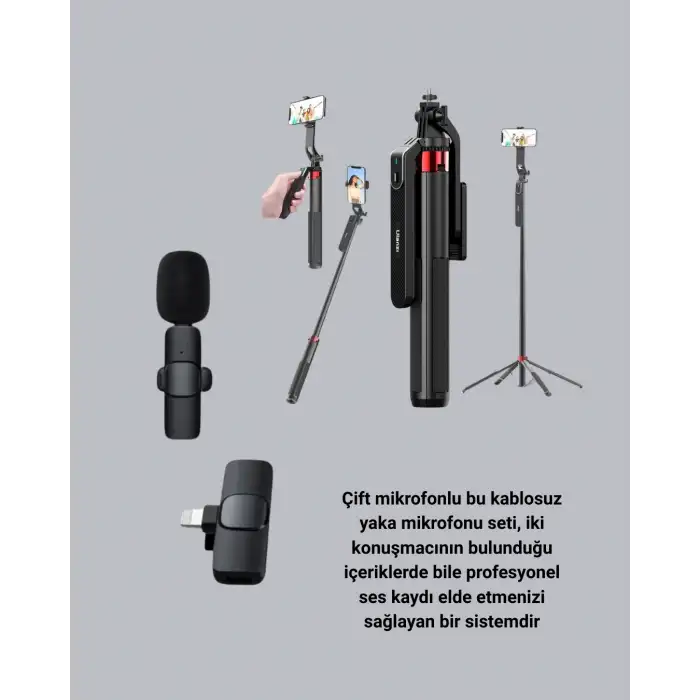 NPL2S TRİPOT +K11 YAKA MİKROFONU SET