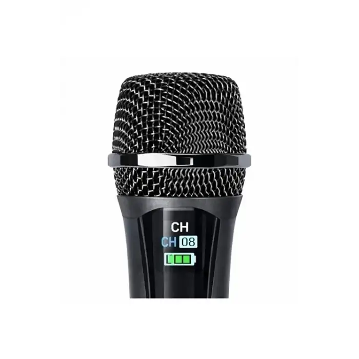 Profesyonel Çiftli Kablosuz Mikrofon Seti Karaoke Şarj Edilebilir 50 Metre