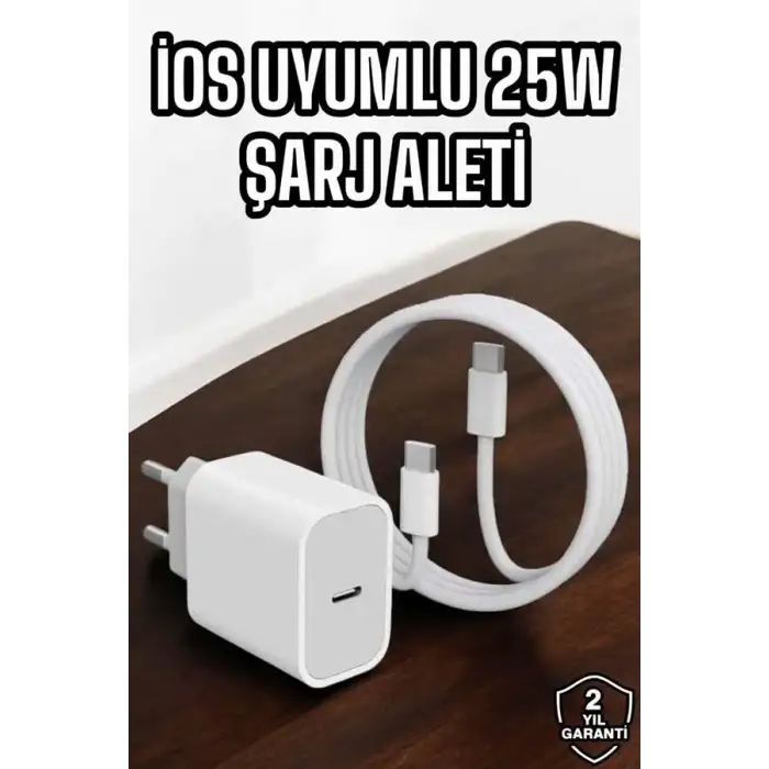 Şarj Aleti İOS 15/15 Pro Max Uyumlu Şarj Adaptörü ve Kablosu
