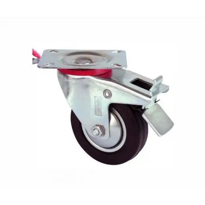 Servis Tekeri - Tablalı Frenli Siyah Döner - Çap 150 Mm