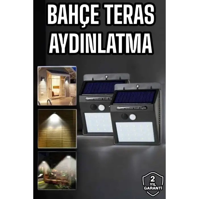 Solar Lamba Giriş, Bahçe Yol lu Hareket Sensörlü Led Parlak Gece Su Geçirmez