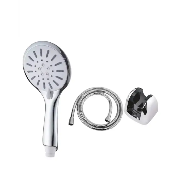 Spiral Hortumlu 4 Kademeli Krem El Duşu Başlığı Banyo Duş Seti