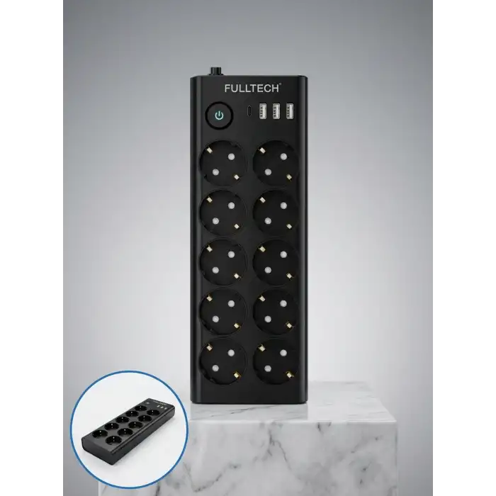 USB ve Type-C Şarj Özellikli 10lu Çoklu Priz