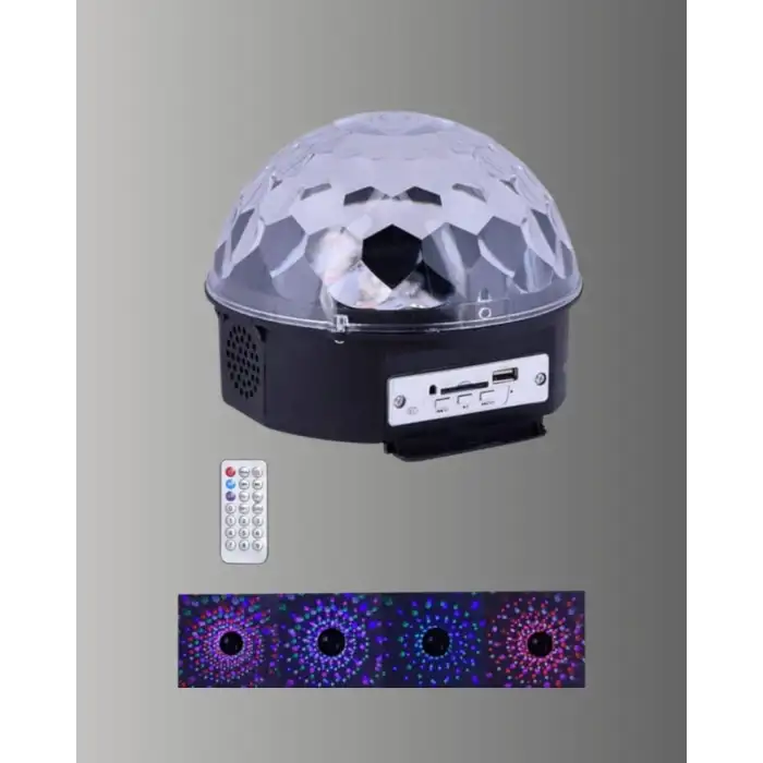 Uzaktan Kumandalı RGB LED Disko Topu Bluetooth Hoparlörlü
