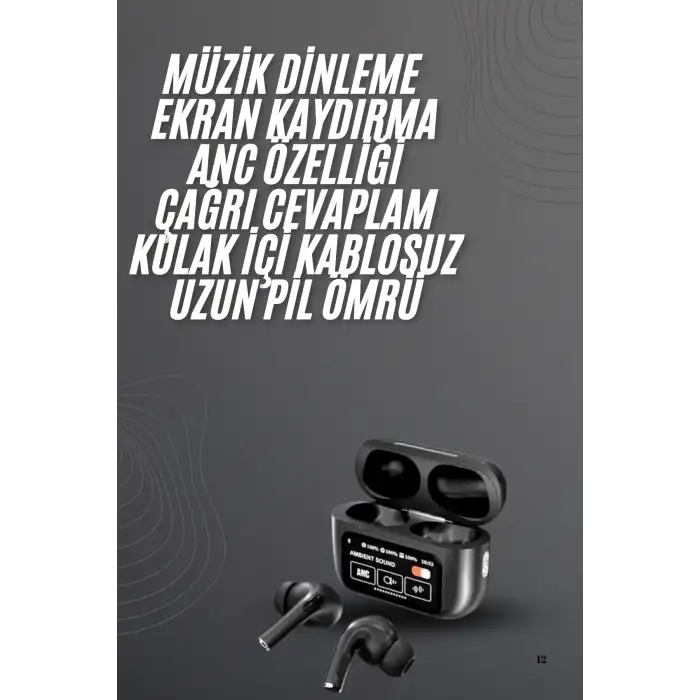Yeni Nesil Pro Ekranlı Bluetooth Kulaklık 5.0 Bluetooth Yeni Nesil