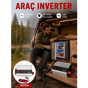 1000 Watt Oto İnvertör Elektrik Dönüştürücü Ev Tipi Priz