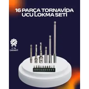 16 Parça Usta İşçilik Bits Takımı Vida Sökme Takma Set