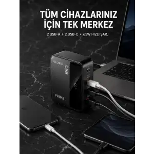 4 Portlu GaN Masaüstü Hızlı Şarj İstasyonu