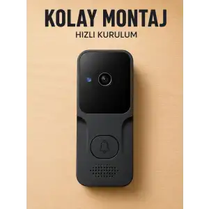 Akıllı Görüntülü Kapı Zili HD Kamera, Hareket Bildirimi ve Kablosuz Kurulum