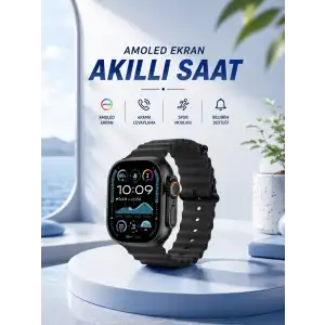 Akıllı Saat Bluetooth Bağlantılı NFC ve GPS Uyumlu Nabız Ölçer Sesli Görüşme