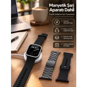 Akıllı Saat Uyumlu Çoklu Kordon ve Aksesuar Seti Yeni Nesil
