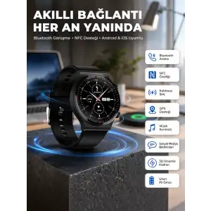 Akıllı Saat Yeni Nesil Üç Kordonlu Nabız Ölçer Çağrı Cevaplama