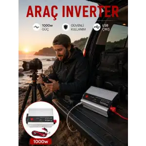 Araçtan Elektrik Kullanımı Sağlayan 1000W Akü İnvertör