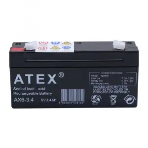 Atex Ax6-3.4 6v 3.4ah Yatay Akü