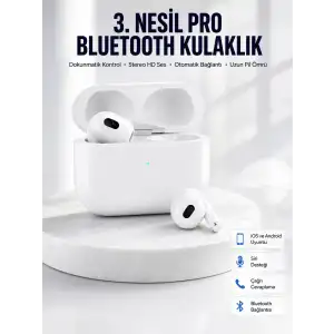 Bluetooth Kulaklık 3. Nesil Ios Android Uyumlu Yeni Nesil Wireless Charge