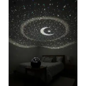 Fişli Yıldız Projektör Gece Lambası Müzikli
