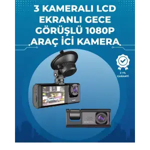 Gece Görüşlü 3lü Araç Kamerası – Geri Görüş Destekli, 170° Geniş Açı
