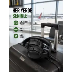 Katlanabilir USB-C Şarjlı Bluetooth Kulaklık