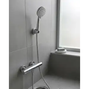 Krem Duş Başlığı Seti 4 Kademeli El Duşu Spiral Hortumlu Banyo Seti