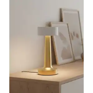 Modern Altın Gövdeli LED Masa Lambası 3 Işık Modlu