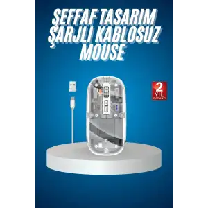 Sessiz Tıklama Çift Modlu Bluetooth Ve Alıcı Şeffaf Mouse Fare