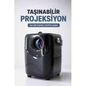 Taşınabilir Projeksiyon 64 GB Dahili Depolama