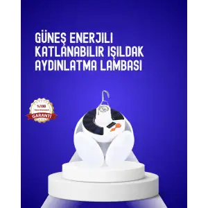 USB ve Solar Şarjlı Katlanabilir 5 Taraflı LED Lamba