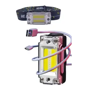 Yüksek Işıklı Şarjlı ve Sensörlü LED Kafa Lambası Kamp Lambası
