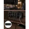 10 Prizli USB Destekli Çoklu Priz Type-C Şarj Girişli Güvenli Güç Ünitesi