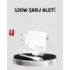 120W Hızlı Şarj Başlığı Ultra Güçlü Type-C Adaptör Kablo Dahil