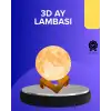 16 Renkli 3D Baskılı Ay Lambası Ahşap Standlı