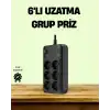 2500W Güçlü 6’lı Priz USB ve Type-C Çıkışlı Termal Korumalı