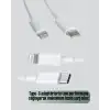 30W Type-C Lightning Hızlı Şarj Kablosu 1.2m iPhone Uyumlu