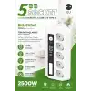 5’li Akım Korumalı Priz 2500w | 2 Usb + 2 Type-c Hızlı Şarj | Led Gece Lambalı | Dokunmatik Beyaz