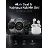 Akıllı Saat ve Kulaklık Seti Dokunmatik Ekran 5.0 Bluetooth Bağlantılı Sesli Görüşme